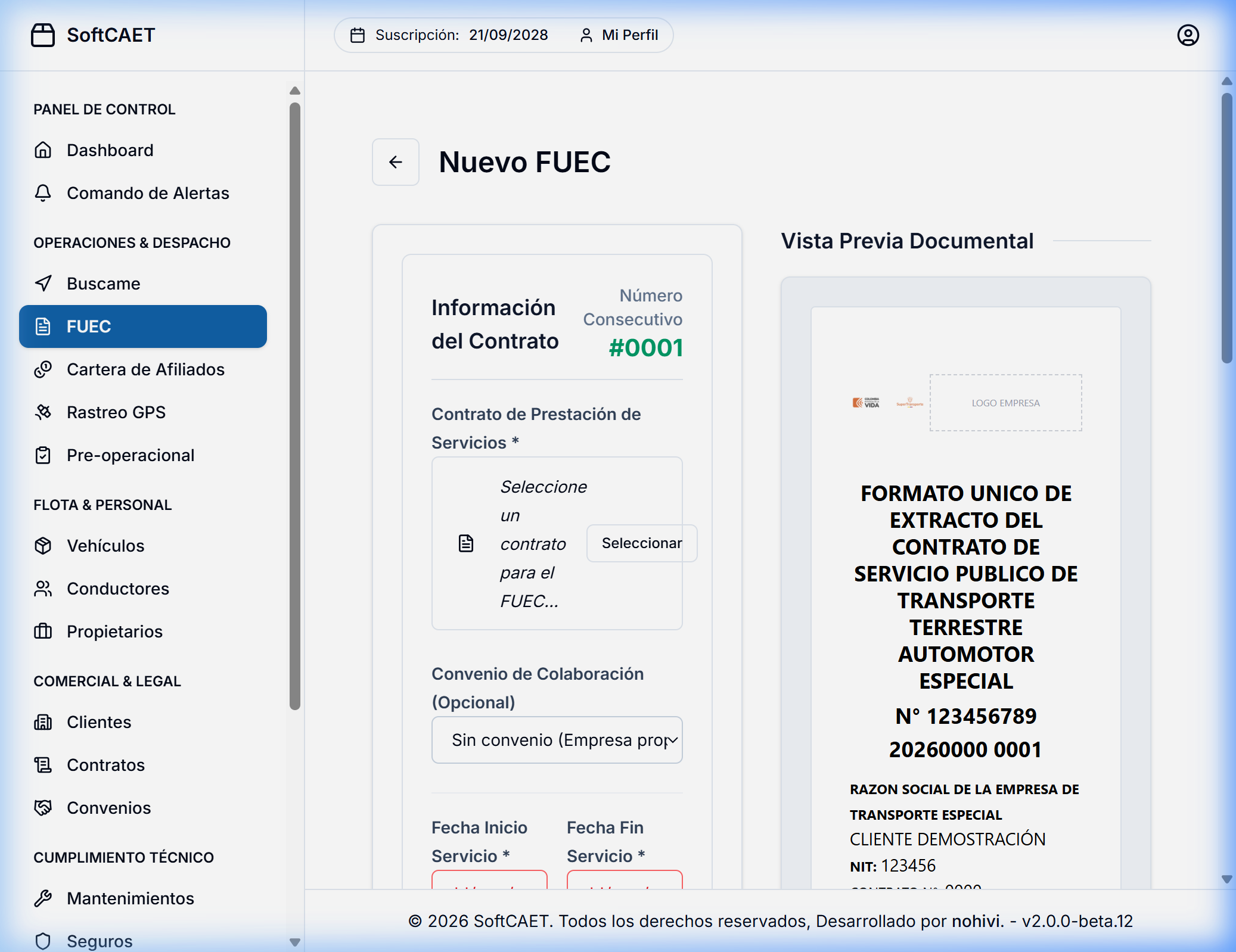 Emisión de FUEC