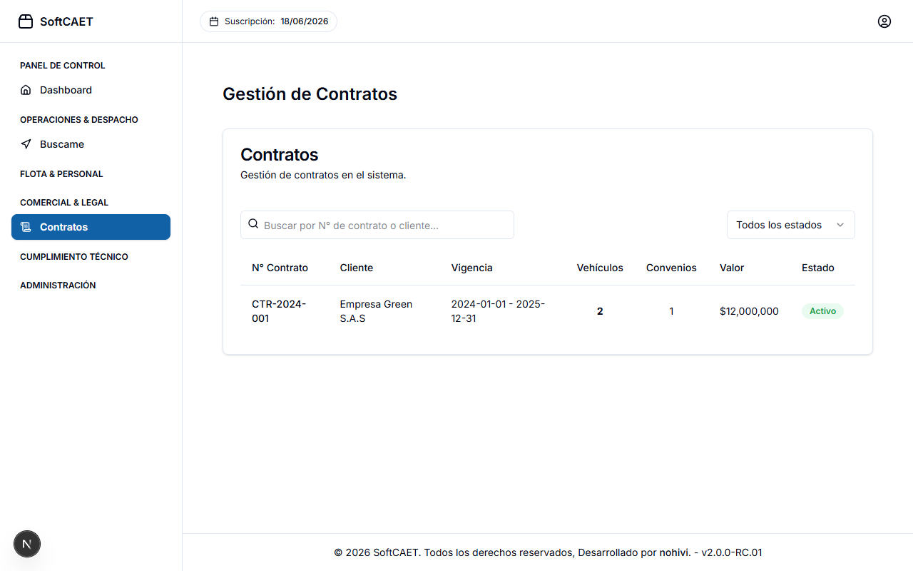 Gestión de Contratos - Cliente