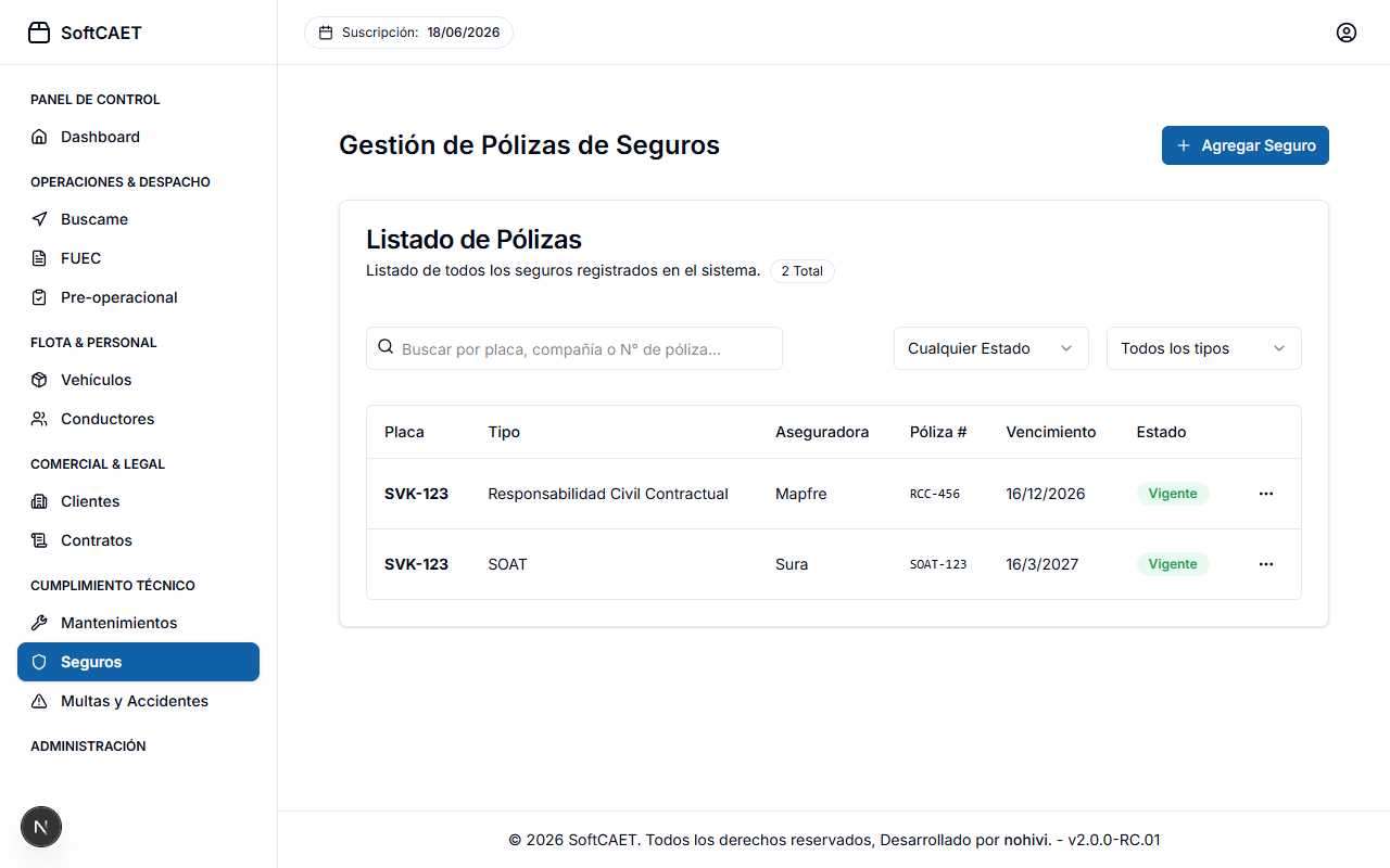 Pólizas de Seguros de Flota