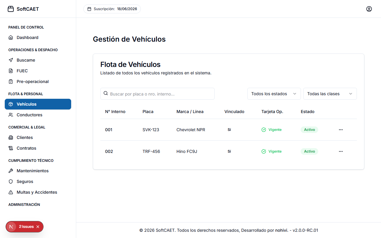 Vehículos del Propietario
